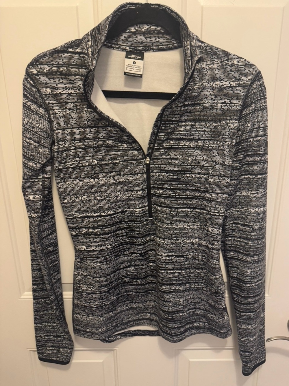 Nike Black & White Half-Zip Space-Dye Pullover